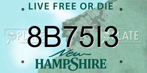 8B75I3 New Hampshire License Plate