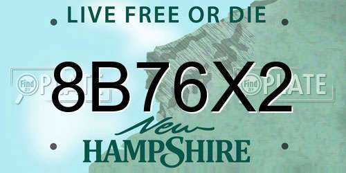 8B76X2 New Hampshire License Plate