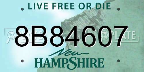 8B84607 New Hampshire License Plate