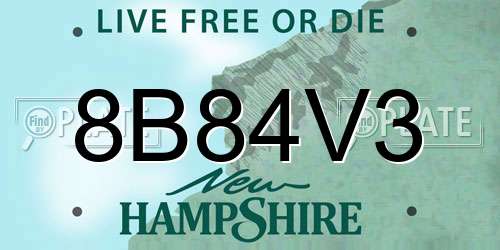 8B84V3 New Hampshire License Plate