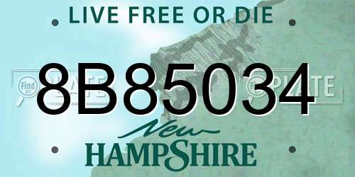 8B85034 New Hampshire License Plate