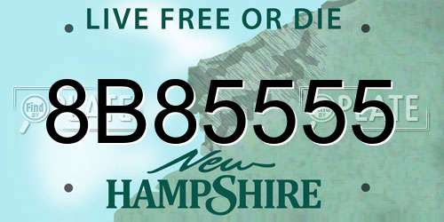 8B85555 New Hampshire License Plate