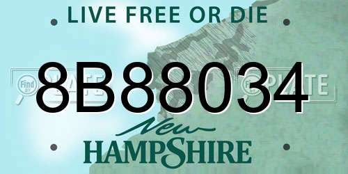 8B88034 New Hampshire License Plate