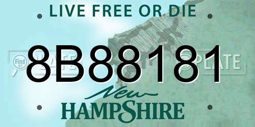 8B88181 New Hampshire License Plate