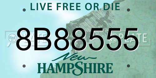 8B88555 New Hampshire License Plate