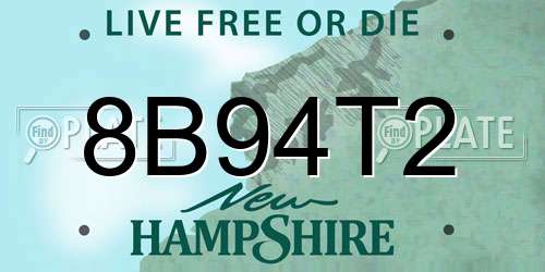 8B94T2 New Hampshire License Plate
