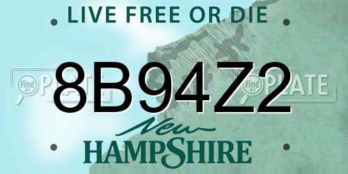 8B94Z2 New Hampshire License Plate