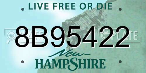 8B95422 New Hampshire License Plate