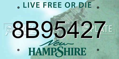 8B95427 New Hampshire License Plate