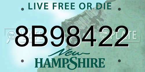 8B98422 New Hampshire License Plate