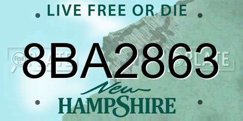 8BA2863 New Hampshire License Plate