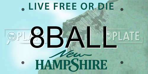 8BALL New Hampshire License Plate