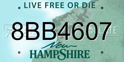 8BB4607 New Hampshire License Plate