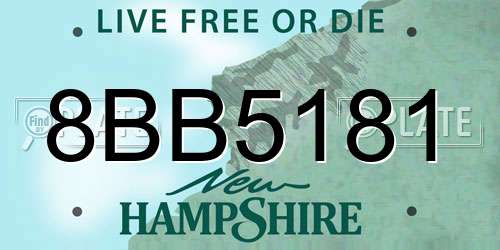8BB5181 New Hampshire License Plate