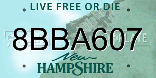 8BBA607 New Hampshire License Plate