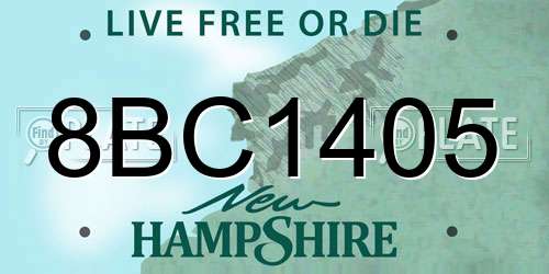 8BC1405 New Hampshire License Plate