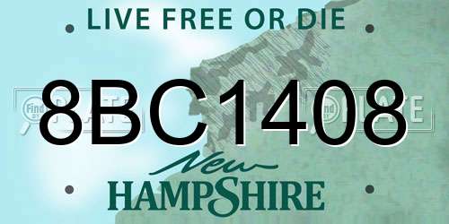 8BC1408 New Hampshire License Plate