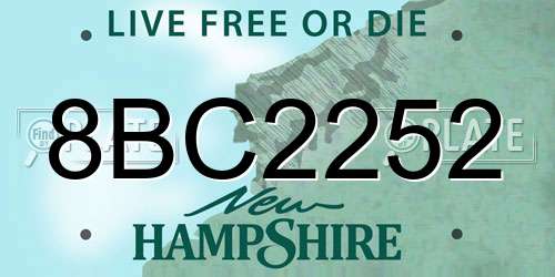 8BC2252 New Hampshire License Plate