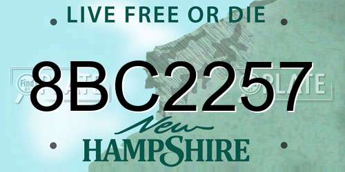 8BC2257 New Hampshire License Plate