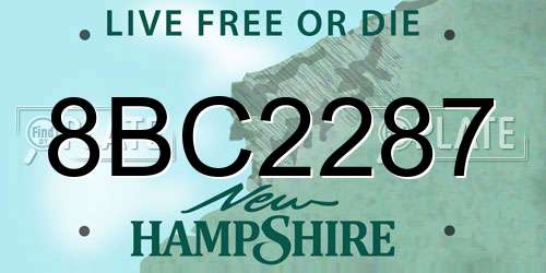 8BC2287 New Hampshire License Plate