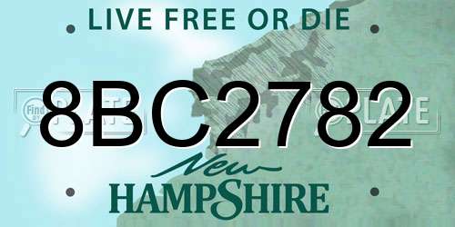 8BC2782 New Hampshire License Plate