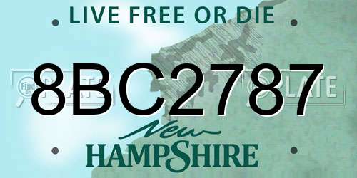 8BC2787 New Hampshire License Plate