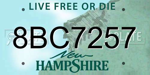 8BC7257 New Hampshire License Plate