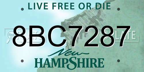 8BC7287 New Hampshire License Plate