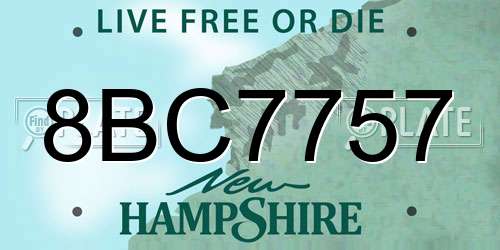 8BC7757 New Hampshire License Plate