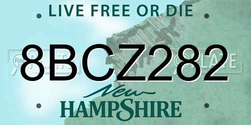 8BCZ282 New Hampshire License Plate