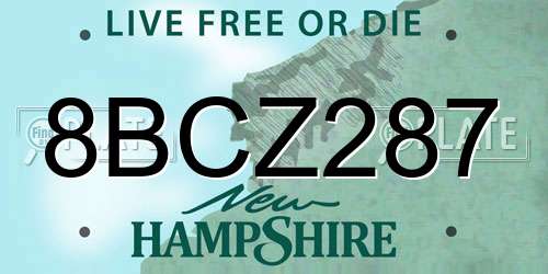 8BCZ287 New Hampshire License Plate