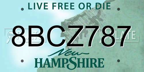 8BCZ787 New Hampshire License Plate