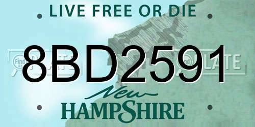 8BD2591 New Hampshire License Plate