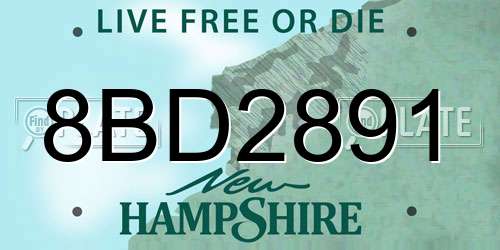 8BD2891 New Hampshire License Plate