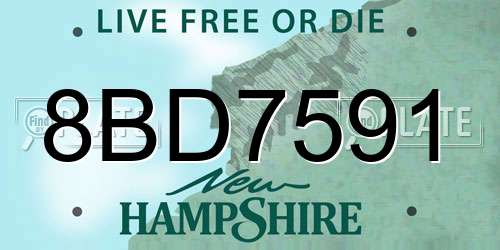 8BD7591 New Hampshire License Plate