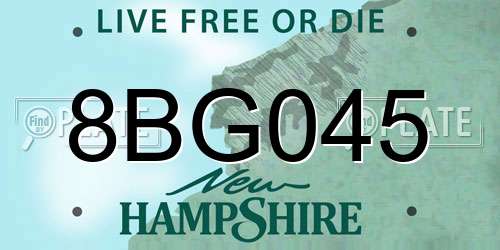 8BG045 New Hampshire License Plate