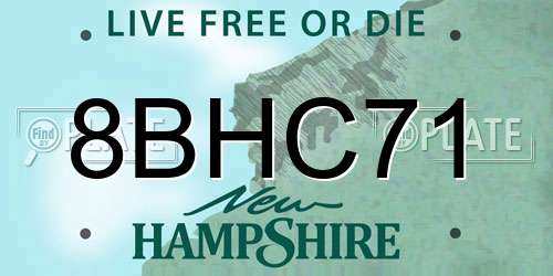 8BHC71 New Hampshire License Plate