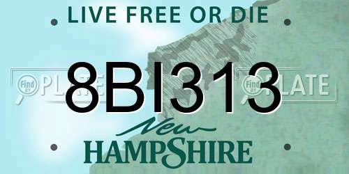 8BI313 New Hampshire License Plate