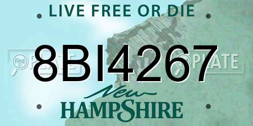 8BI4267 New Hampshire License Plate