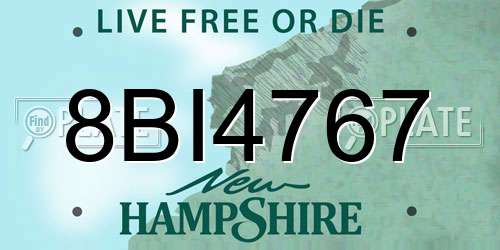 8BI4767 New Hampshire License Plate