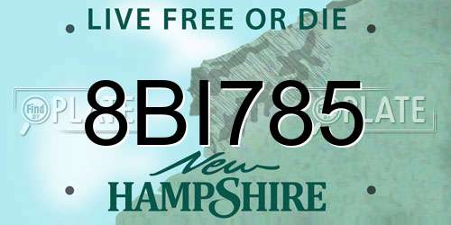 8BI785 New Hampshire License Plate