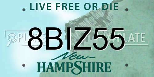 8BIZ55 New Hampshire License Plate