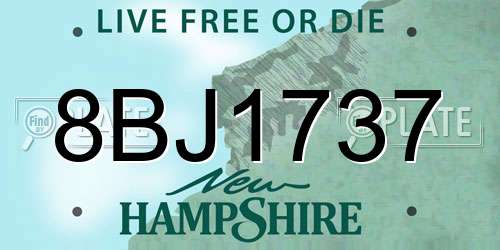 8BJ1737 New Hampshire License Plate