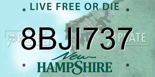 8BJI737 New Hampshire License Plate