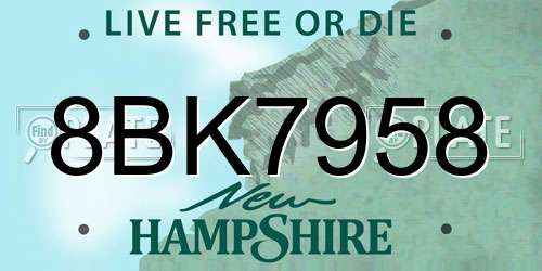 8BK7958 New Hampshire License Plate