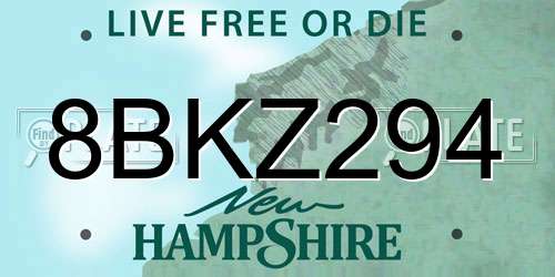 8BKZ294 New Hampshire License Plate
