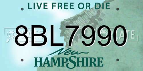 8BL7990 New Hampshire License Plate