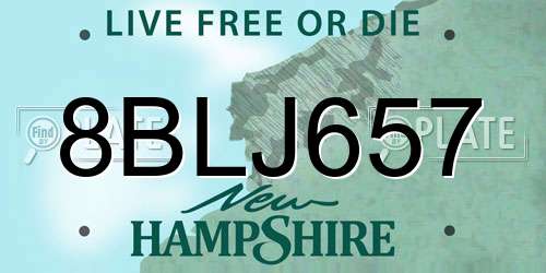 8BLJ657 New Hampshire License Plate