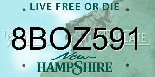 8BOZ591 New Hampshire License Plate