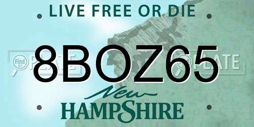8BOZ65 New Hampshire License Plate